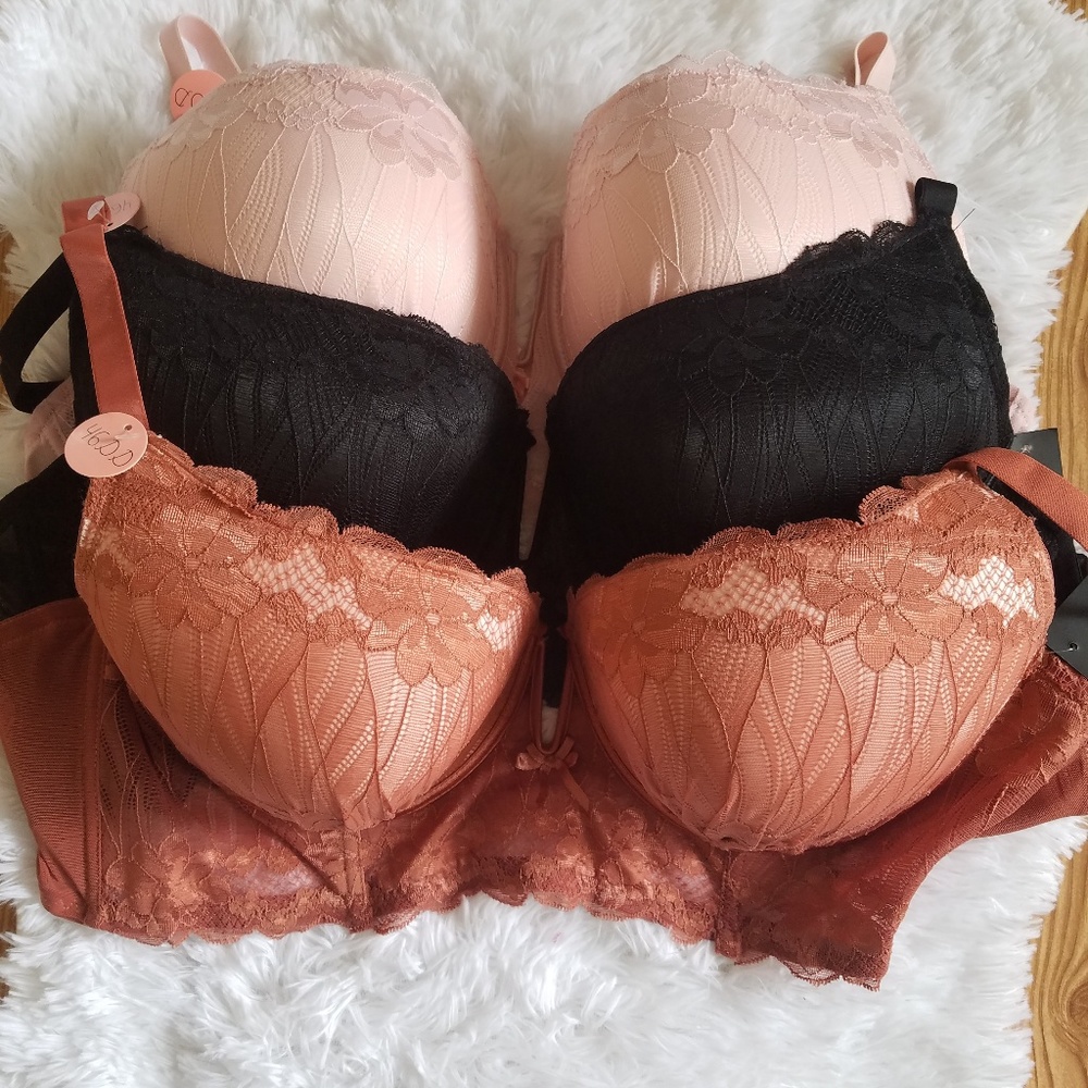 PLUS SIZE BRA LOT BUNDLE SET OF 3 46DD